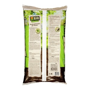 Compo Bio Bodenaktivator 10 kg für Rasen. Grüne Packung mit Produktinfos, verbessert Bodenfruchtbarkeit und pH-Wert.