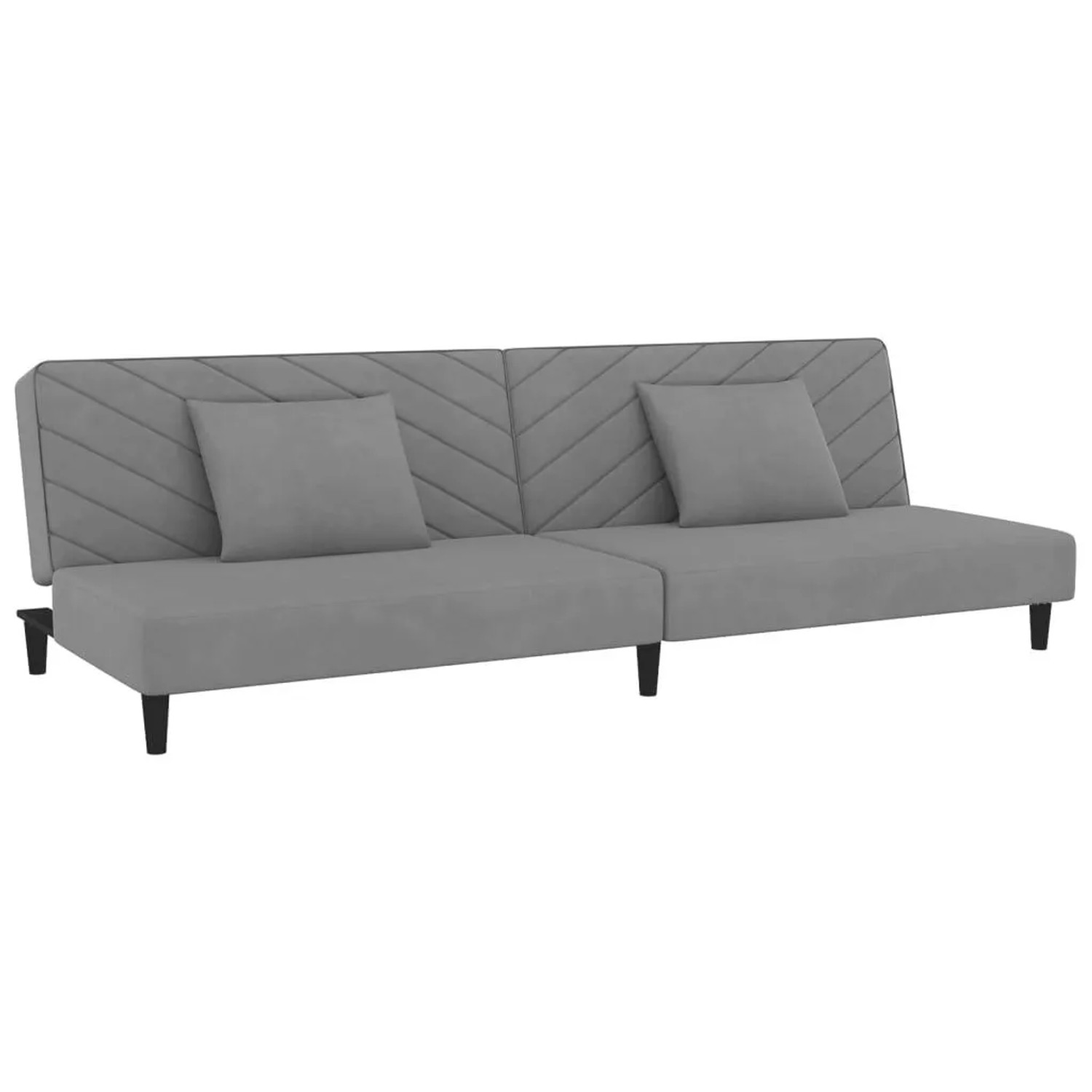 vidaXL Schlafsofa 2-Sitzer mit 2 Kissen Hellgrau Samt 375910 günstig online kaufen