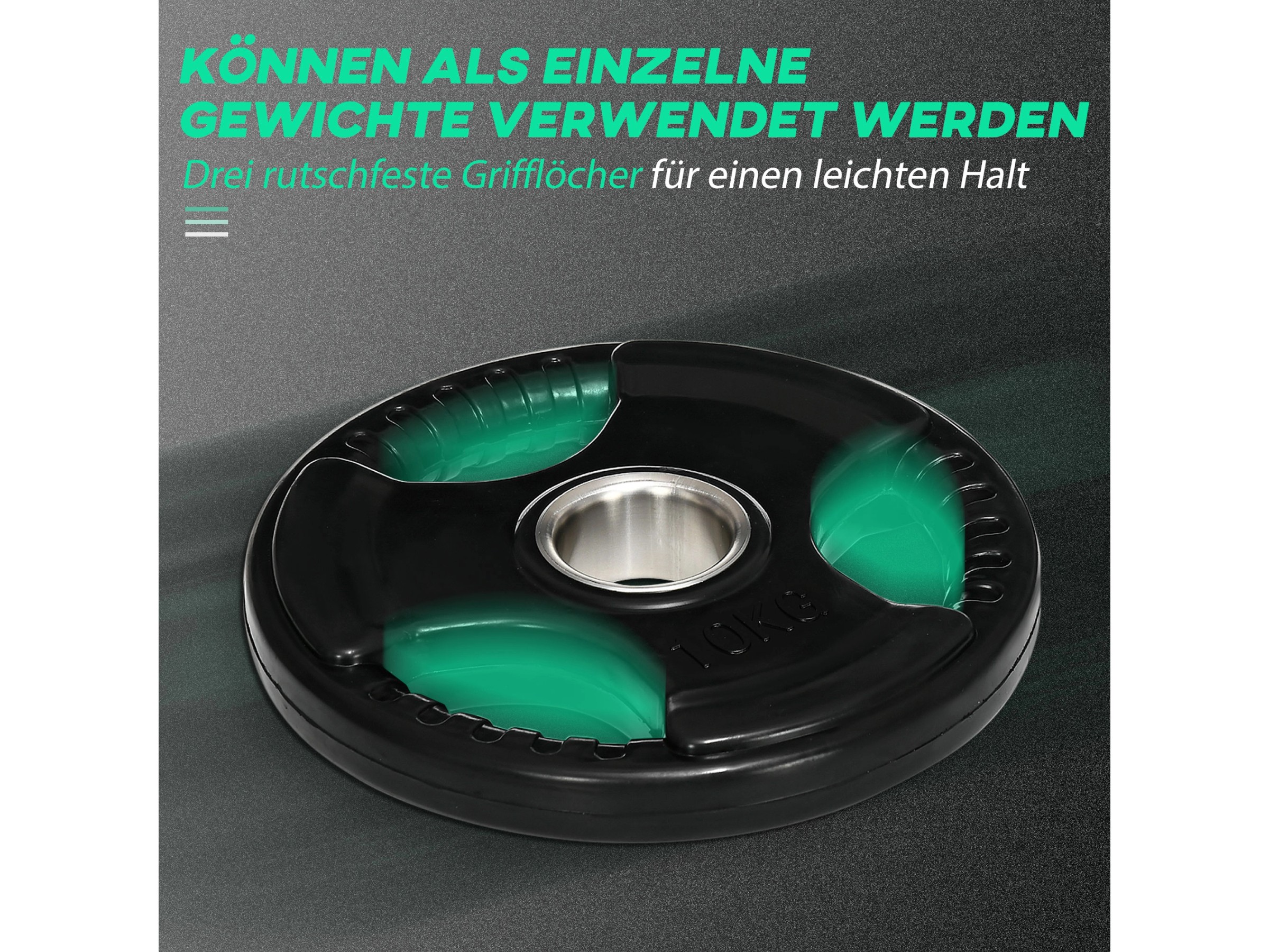 SPORTNOW Hantelscheiben-Set – 2x 10 Kg, Gummiert, 5 Cm Loch – Für Olympische Stangen, Homegym & Fitnessstudio