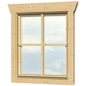 Skan Holz Fenster 57,5x70,5cm, Anschlag rechts, für 45mm Gartenhauswand.