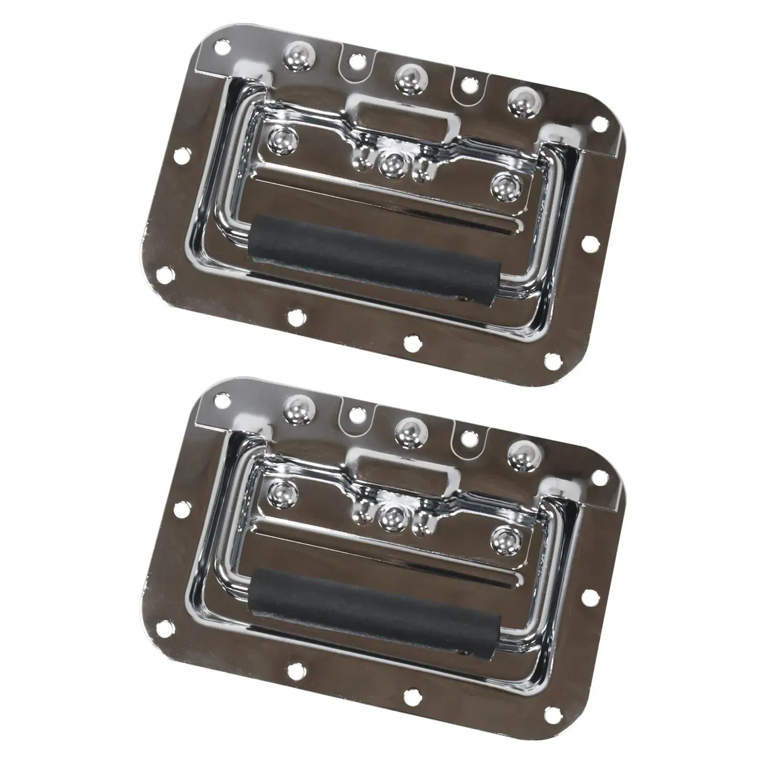 HMF 14992-09 Klappgriff 2er Set Einbauschale Gefedert 16 x 107 cm Silber
