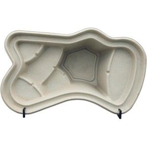 Oase Teichschale Lake Constance in Sandoptik mit verschiedenen Pflanzzonen.