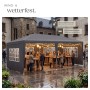 Tectake Pavillon Novara 6 x 3 M Im Stecksystem 5 Abnehmbare Seitenteile 600 x 300 x 250 cm Grau_4