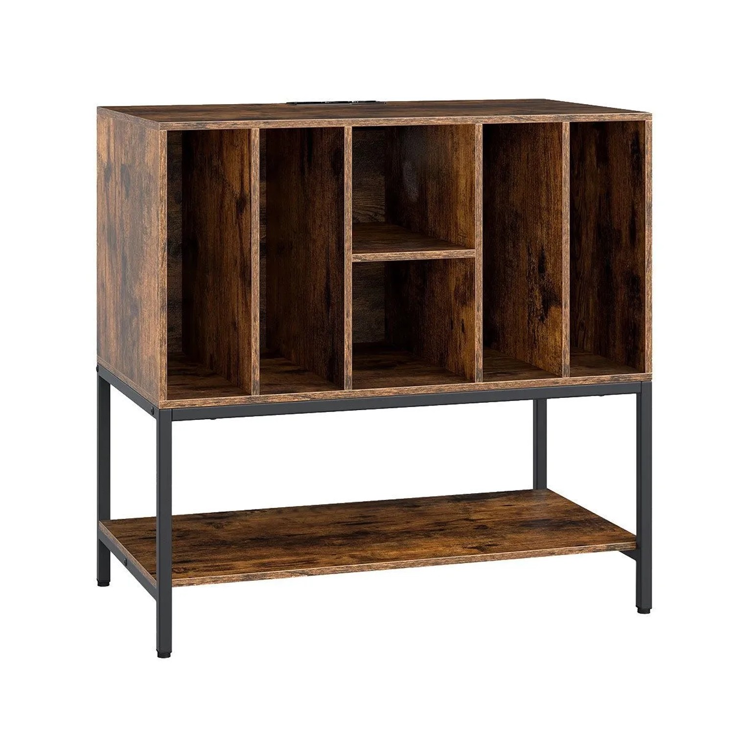 Costway Plattenspielerständer mit Ladestation Beistellschrank Kaffee günstig online kaufen