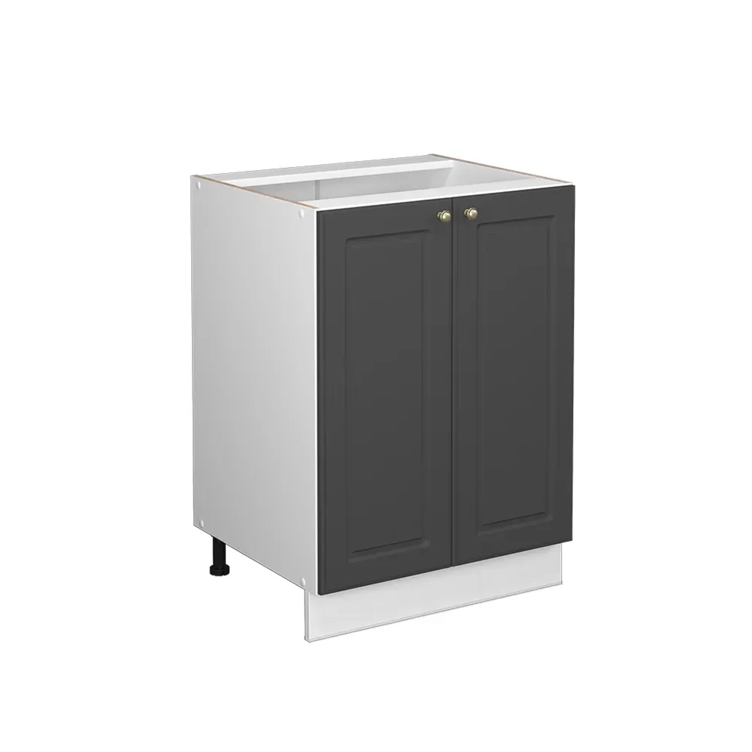 Vicco Küchenunterschrank Fame-Line Anthrazit-Gold/Weiß 60 cm ohne Arbeitsplatte