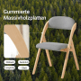 SoBuy 2er Set Klappstuhl, grau, mit Holzgestell. Esszimmerstuhl für Küche und Essbereich.