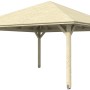 Unbehandelter Skan Holz Pavillon Cannes 4, 489x489 cm, aus Holz. Ideal für den Garten.