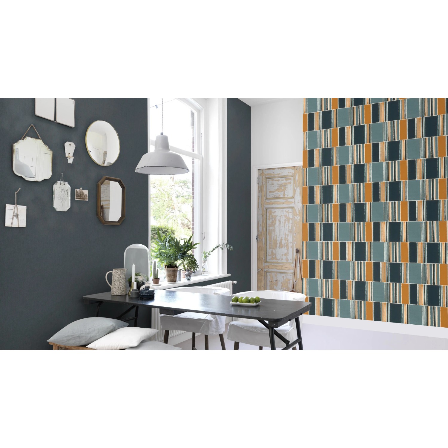Rasch Vliestapete Florentine III 484441 Patchwork Blau-Grau 10,05 
