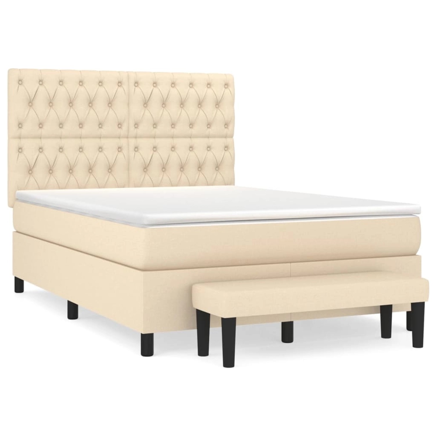 vidaXL Boxspringbett mit Matratze Creme 140x200 cm Stoff1398923 günstig online kaufen