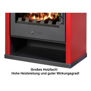 Victoria Kaminofen Rubin Rot mit 13 kW