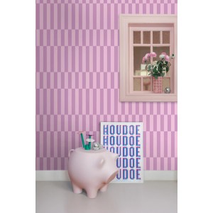 ESTAhome Vliestapete mit lila Blockstreifenmuster. Dekorative Tapete für moderne Wände, 50x900 cm.