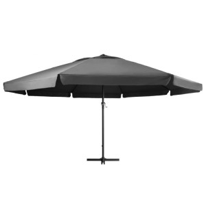 furnicato Sonnenschirm, 600 cm, Anthrazit, mit Aluminium-Mast für Balkon und Garten.