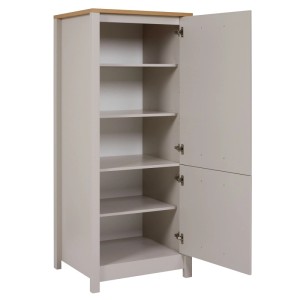 OBI Geräteschrank Sardegna Kaschmir, 70x60x167 cm. Offene Tür, 4 Regalböden, Eiche-Topplatte. Flexibler Küchenschrank.