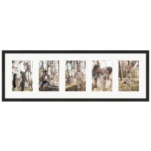 Schwarzer WANDStyle Galerierahmen für 5 Fotos (10x15 cm). Moderner Multi-Fotorahmen für Wandmontage.