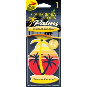 California Scents Lufterfrischer Palm Tropical Colada für Autopflege mit Palmenmotiv.