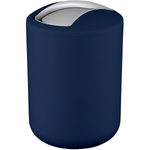 Dunkelblauer Wenko Schwingdeckeleimer Brasil S, 2 l, mit verchromtem Deckel. Kosmetikeimer für Bad und WC.