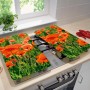 Wenko Herdabdeckplatten Mohnfeld, 2er-Set Universal für alle Herde, mit Mohnblumen-Motiv.