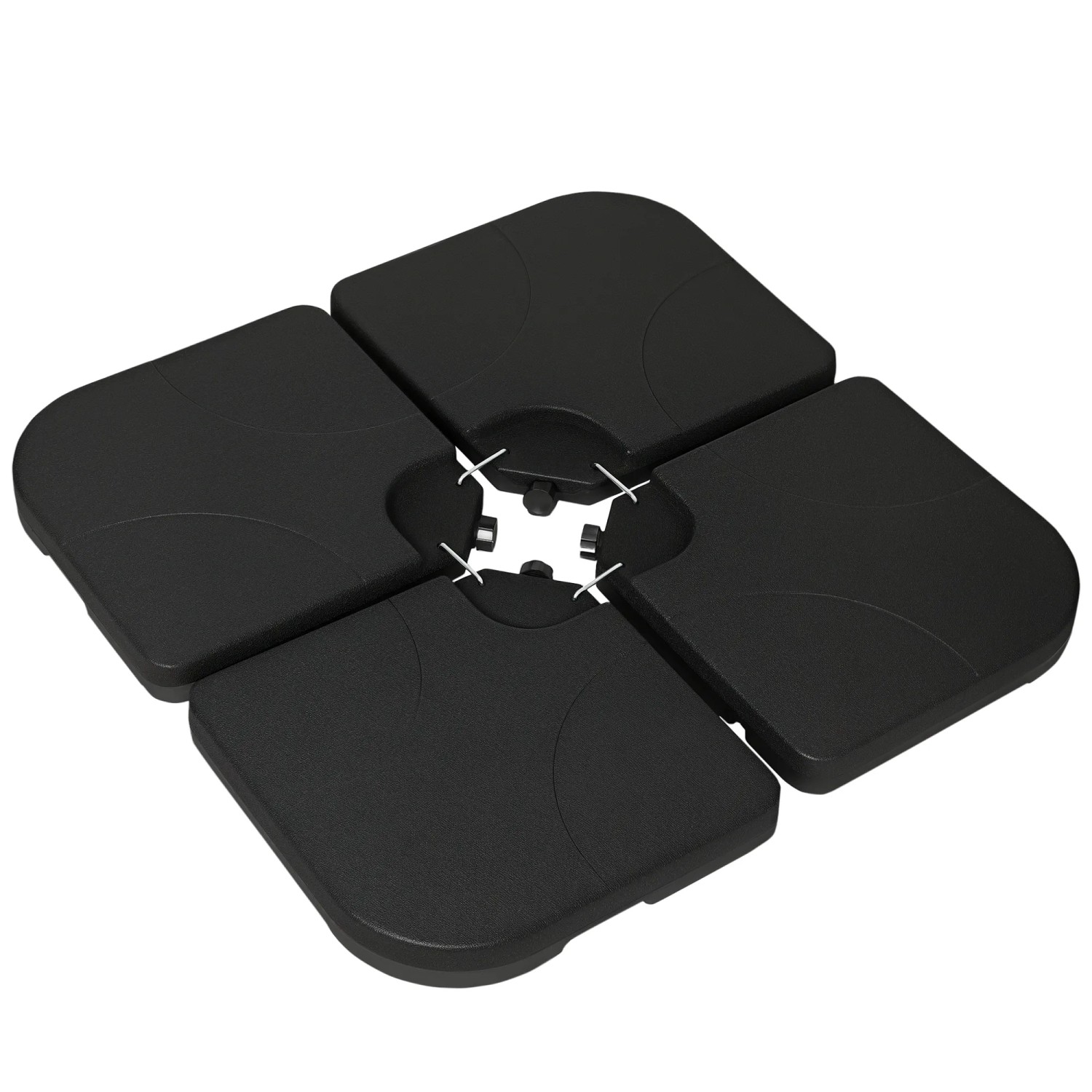 Furnicato Gewichtsplatten Für Sonnenschirmständer Befüllbar Wetterbeständig 104 Cm X 104 Cm X 75h Cm Schwarz