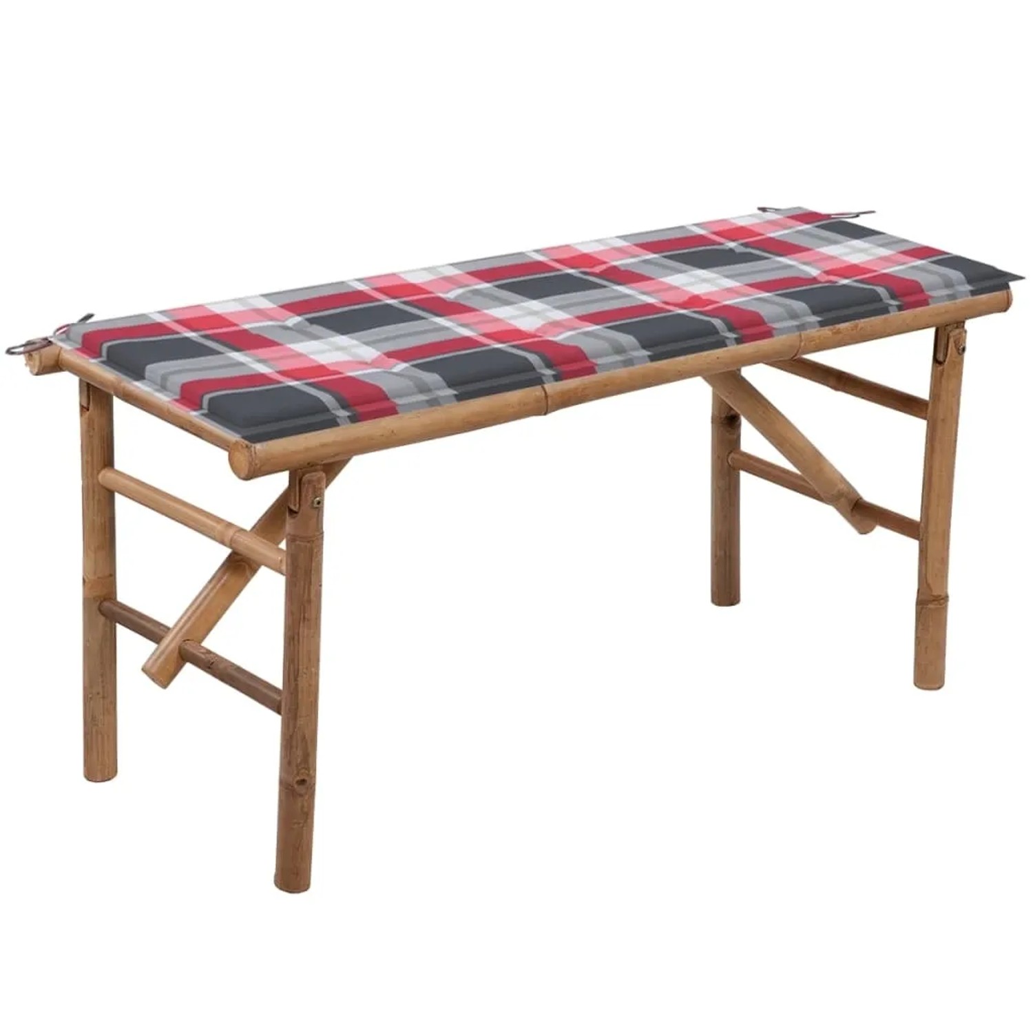 furnicato Klappbare Gartenbank mit Auflage 118 cm Bambus