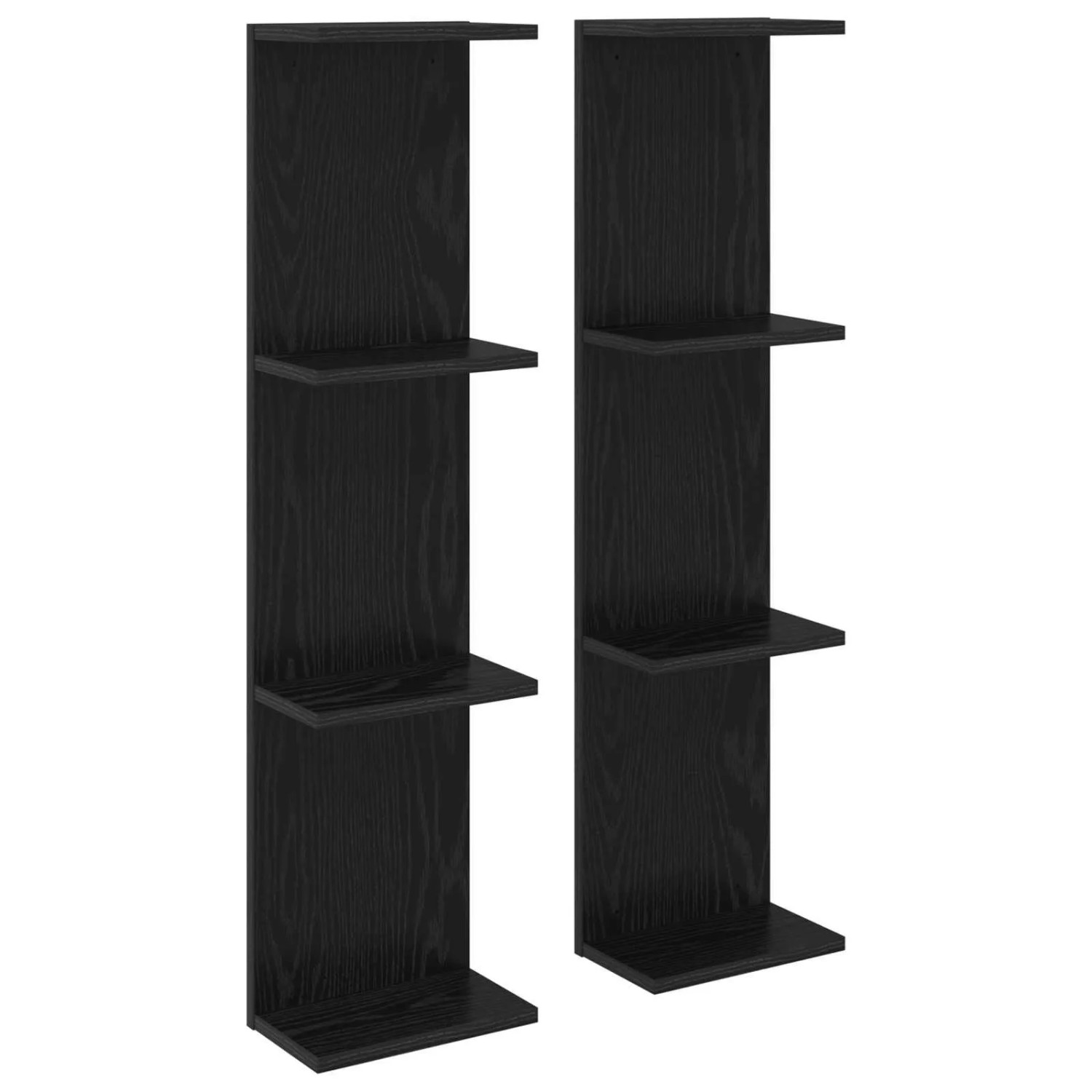 vidaXL Wandregal 2 stk. Schwarze Eiche 22 x 15 x 100 cm Holzwerkstoff 8012439