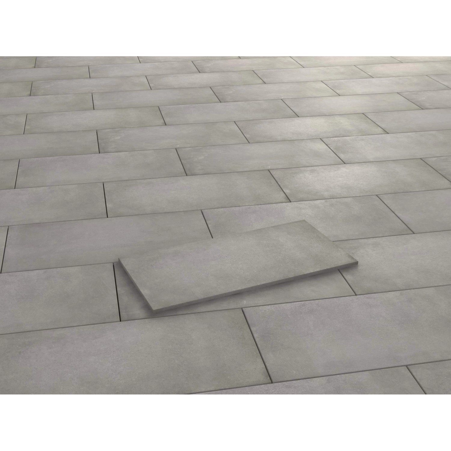 Terrassenplatte Feinsteinzeug Vero 2.0 Zementoptik Grau 50 x 100 x 2 cm