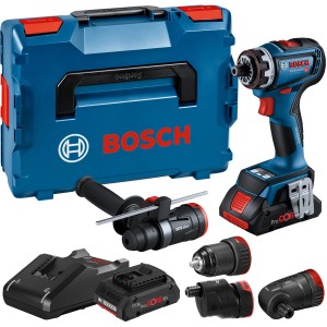 Bosch Professional Akku-Bohrschrauber GSR 18 V-90 FC mit Akkus, Ladegerät und Zubehör in L-Boxx.