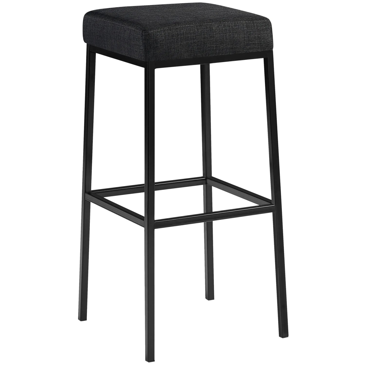 DELUKE Barhocker BIDAN Stoff Dunkelgrau 37x37x83cm Barstuhl Mit Lehne Tresenhocker Tresenstuhl