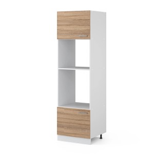 Vicco Mikrowellenschrank R-Line, Küchenregal in Sonoma/Weiß, 60 cm breit.