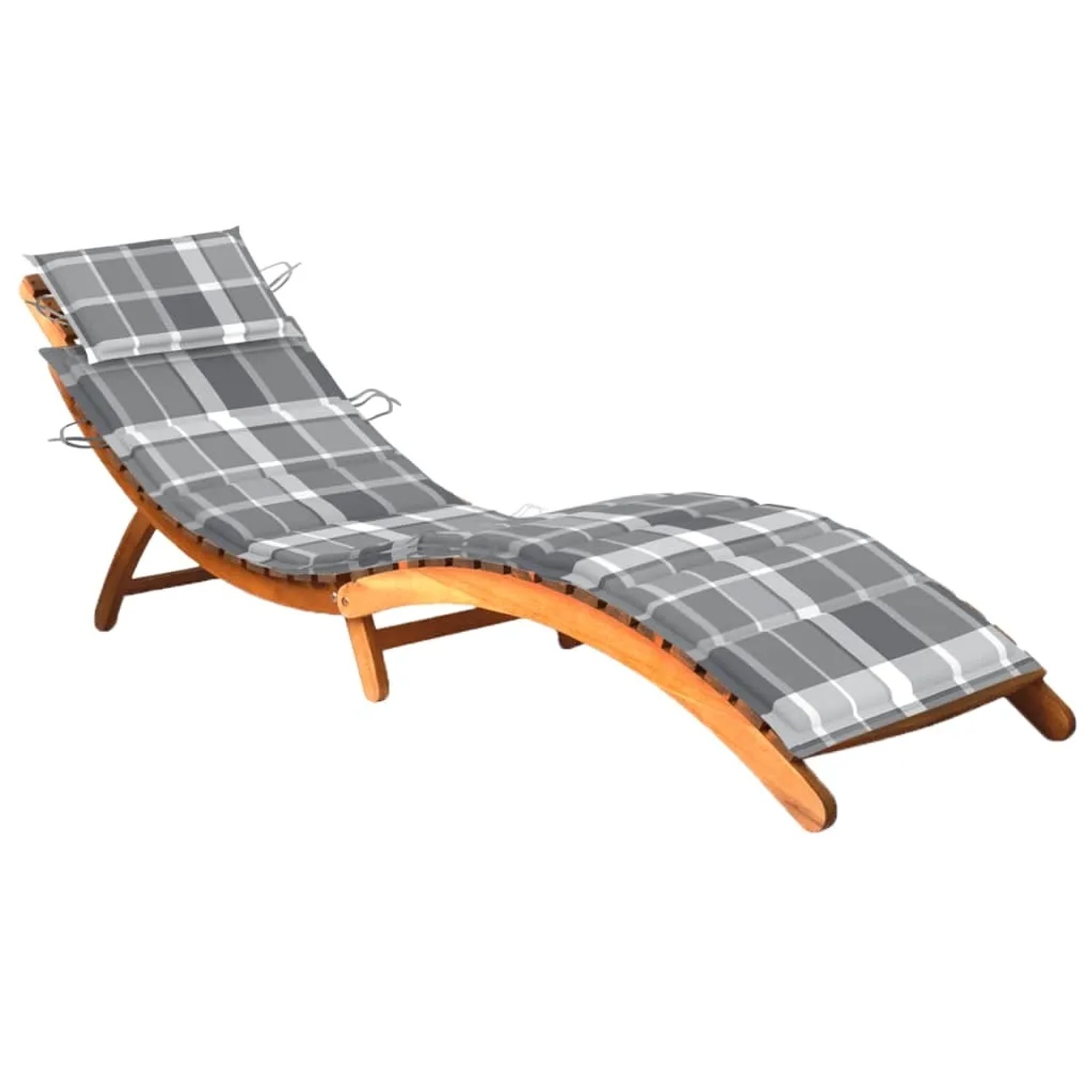 vidaXL Sonnenliege 184 x 55 x 64 cm mit Auflage Akazie Massivholz
