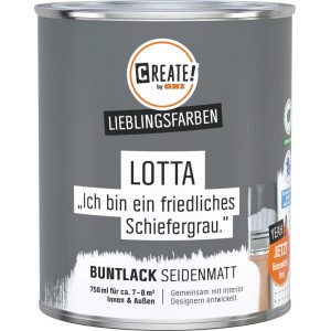 CREATE! by OBI Buntlack Lieblingsfarbe Lotta Schiefergrau Seidenmatt 0,75 l
