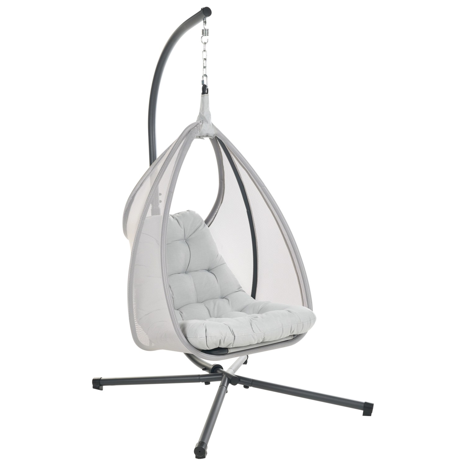 Beliani Hängesessel Grau 136x98x195