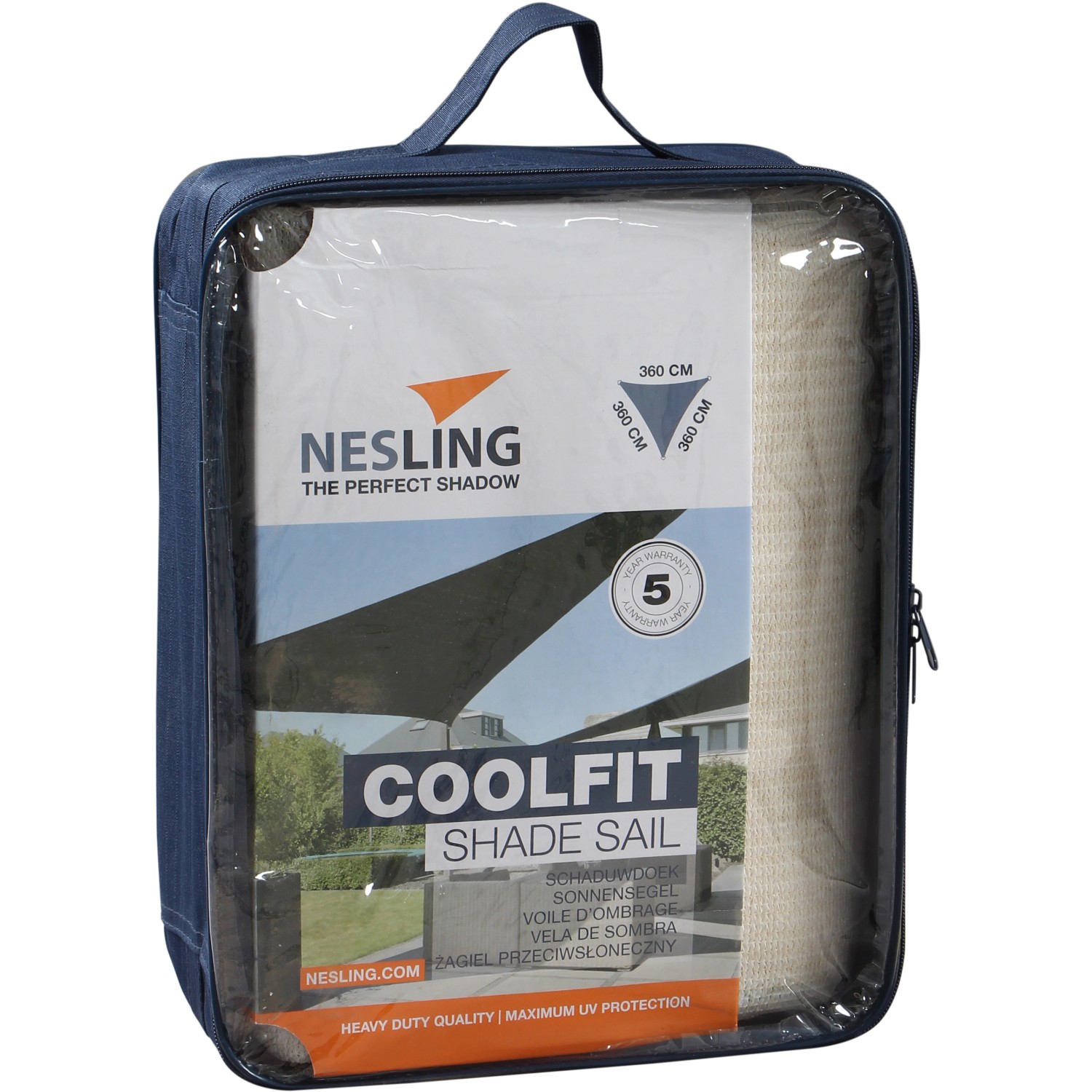 Nesling Sonnensegel Coolfit Weiß 360 cm x 360 cm x 360 cm