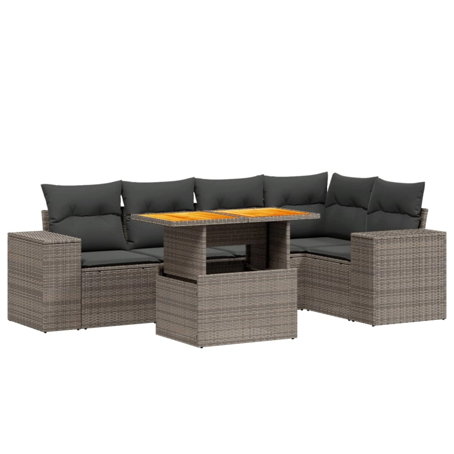vidaXL 6-Tlg Garten-Sofagarnitur mit Kissen Grau Poly Rattan 3272628 günstig online kaufen