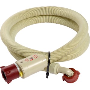 Gelber Kaltwasser-Zulaufschlauch, 1,5 m, mit Schlauchplatzsicherung für Waschmaschine.