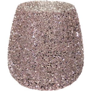 Rosa Pflanzgefäß Strass, Ø 16cm, aus Glas mit Strassperlen für Innen & Außen.