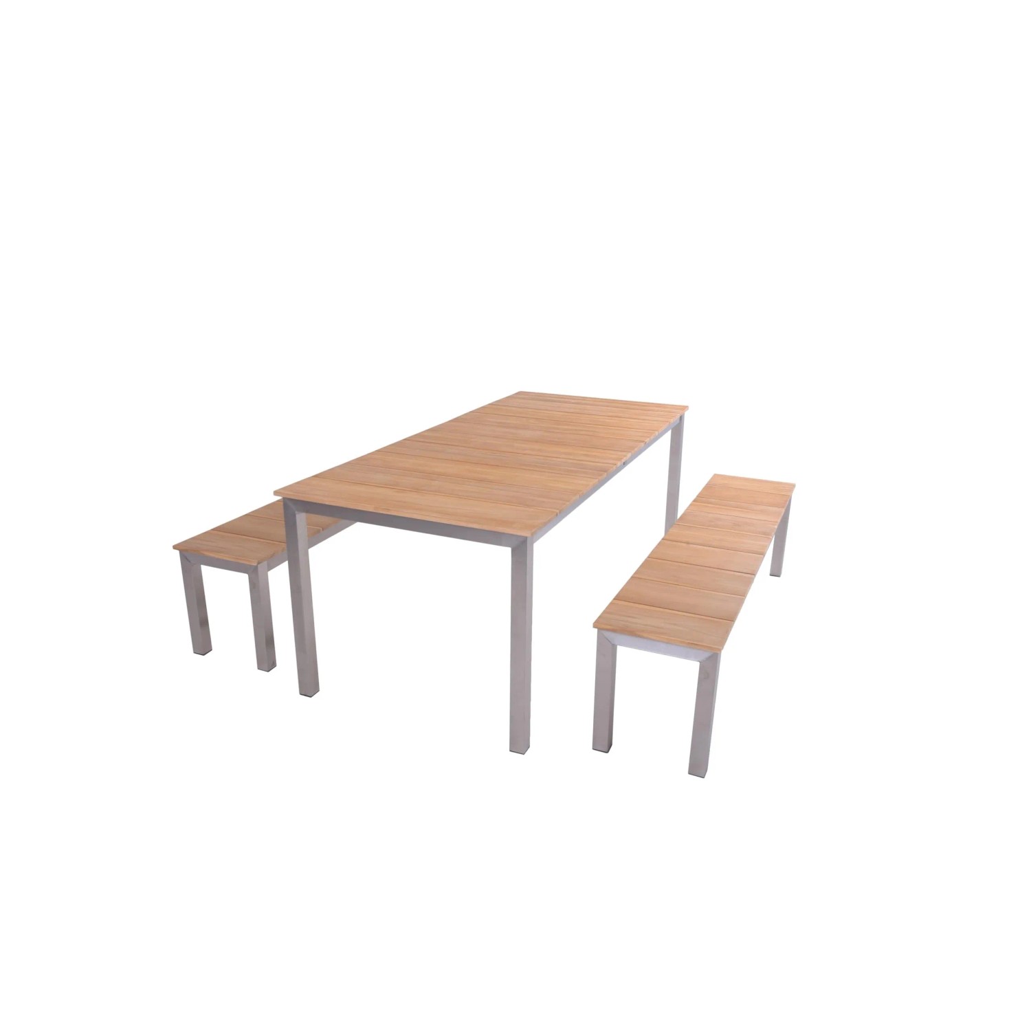 DELUKE Garten-Sitzgruppe SOFIE 3-tlg. Teak Natur Gartenmöbel-Set Gartengarnitur Garten-Essgruppe