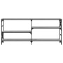 vidaXL Konsolentisch Grau Sonoma, 180 cm breit, mit Ablagen und Stahlrahmen.