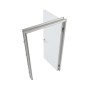 Weißes Tür-Komplettset, wandbündig, mit Zarge, 76x201 cm, für den Innenausbau.