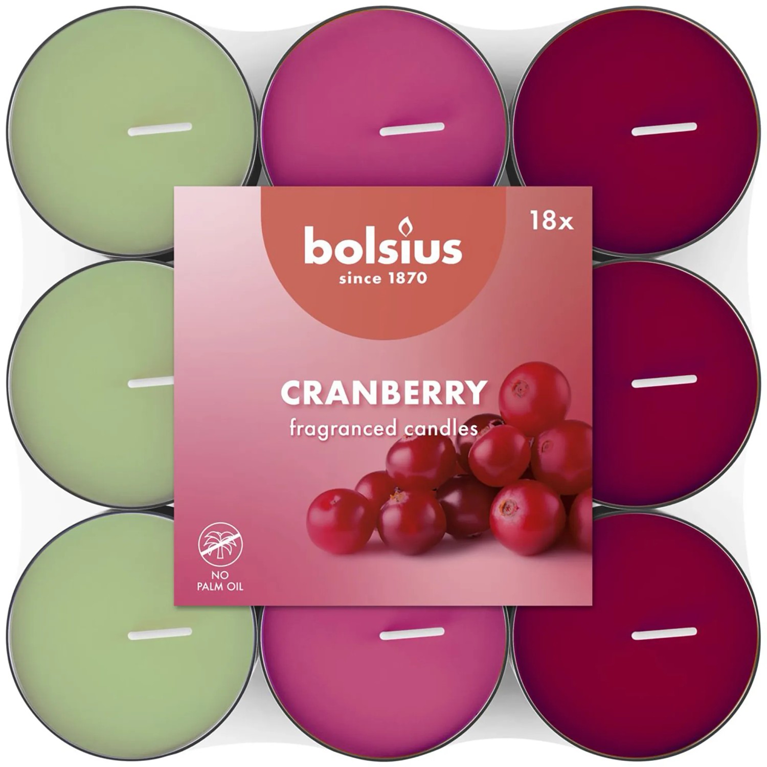 Bolsius Duftteelichter Cranberry 3 Farben 18 Stück kaufen bei OBI