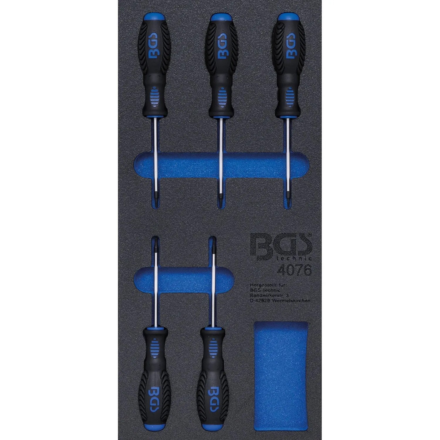BGS Werkstattwageneinlage 1 3 Schraubendreher T Profil  Für Torx  5Tlg  4076