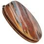 Banjado WC-Sitz aus Bambus mit farbigem Holz-Motiv und Universal-Scharnieren.