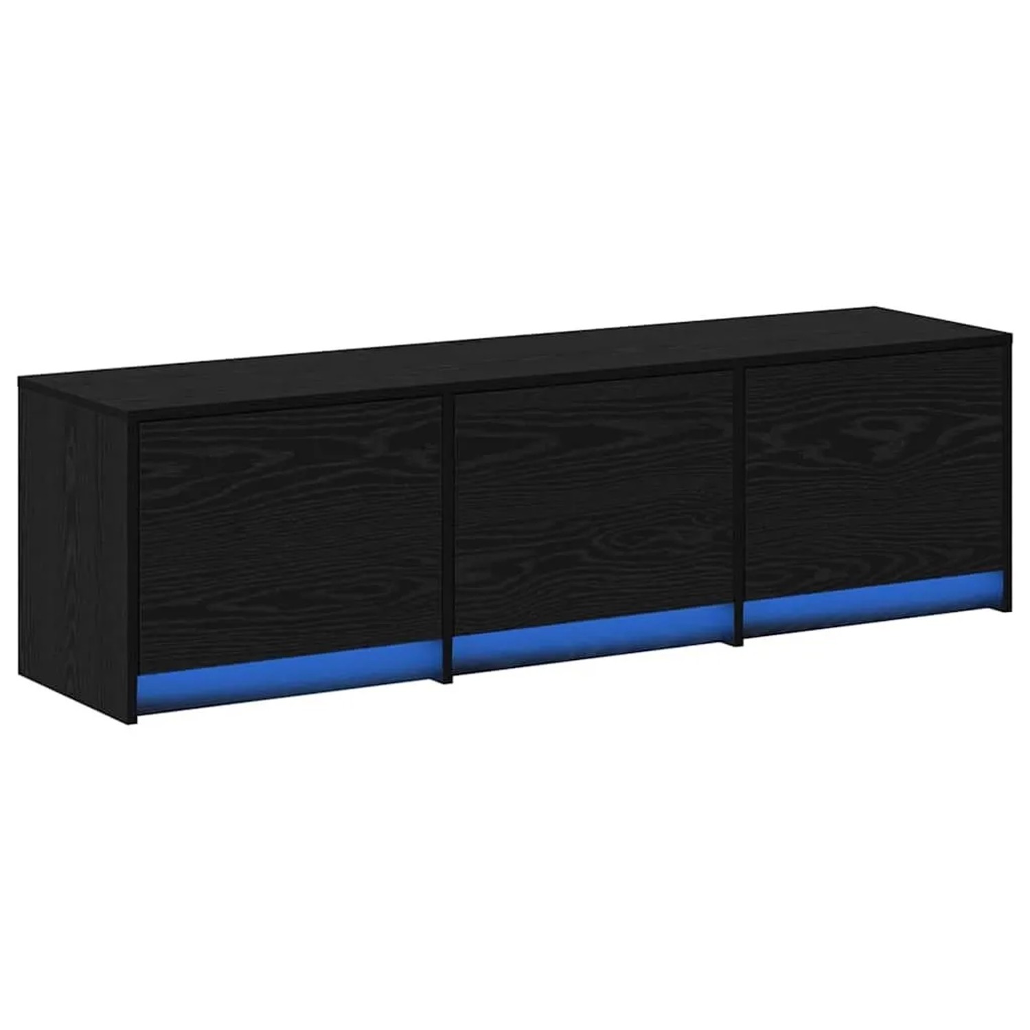 vidaXL TV Schrank mit LEDs Schwarz Eichen-Optik 140 x 34 x 40 cm 3418709