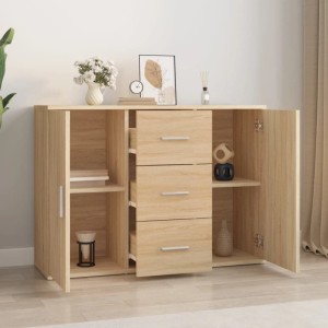 vidaXL Sideboard Sonoma-Eiche 91x29,5x65 cm Holzwerkstoff 823345