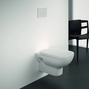 Ideal Standard I Life A WC-Set Wandtiefspül-WC mit Absenkautomatik Eckiges Design Alpin Weiß