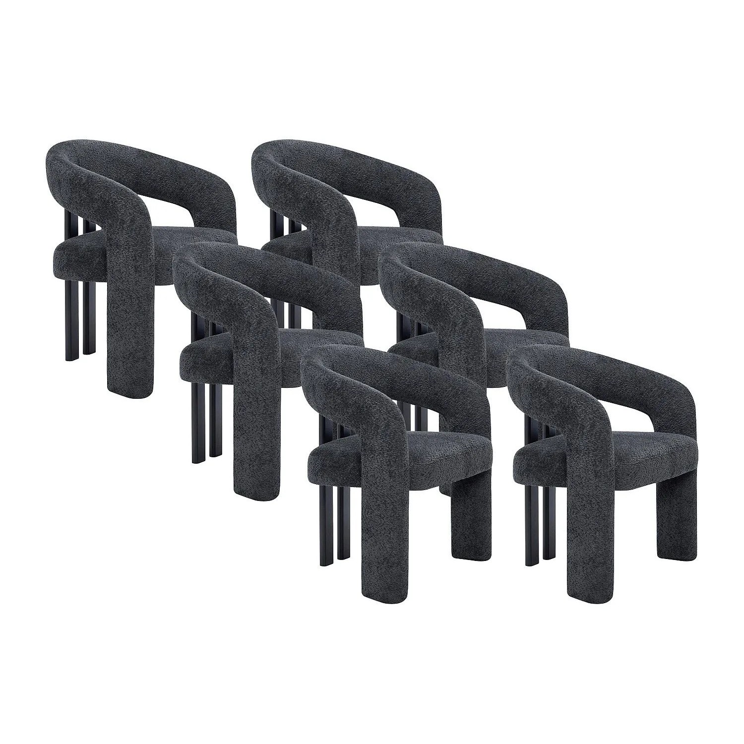 Vente-unique Stuhl Noreti Schwarz  Anthrazitgrau 65 cm