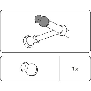 Gardinia Endstück Lugano für 28 mm Stange, Naturholz-Optik, Zubehör für Stilgarnituren.