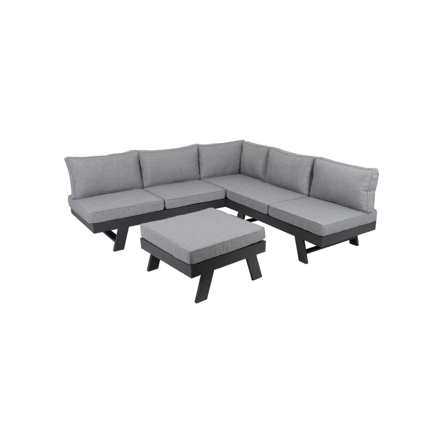 DELUKE Gartenloungeset ANDERS 3-tlg. Alu-Polyester Mit Auflagen Grau Gartenmöbel Set Garten Loungegruppe Lounge-Set Pool...