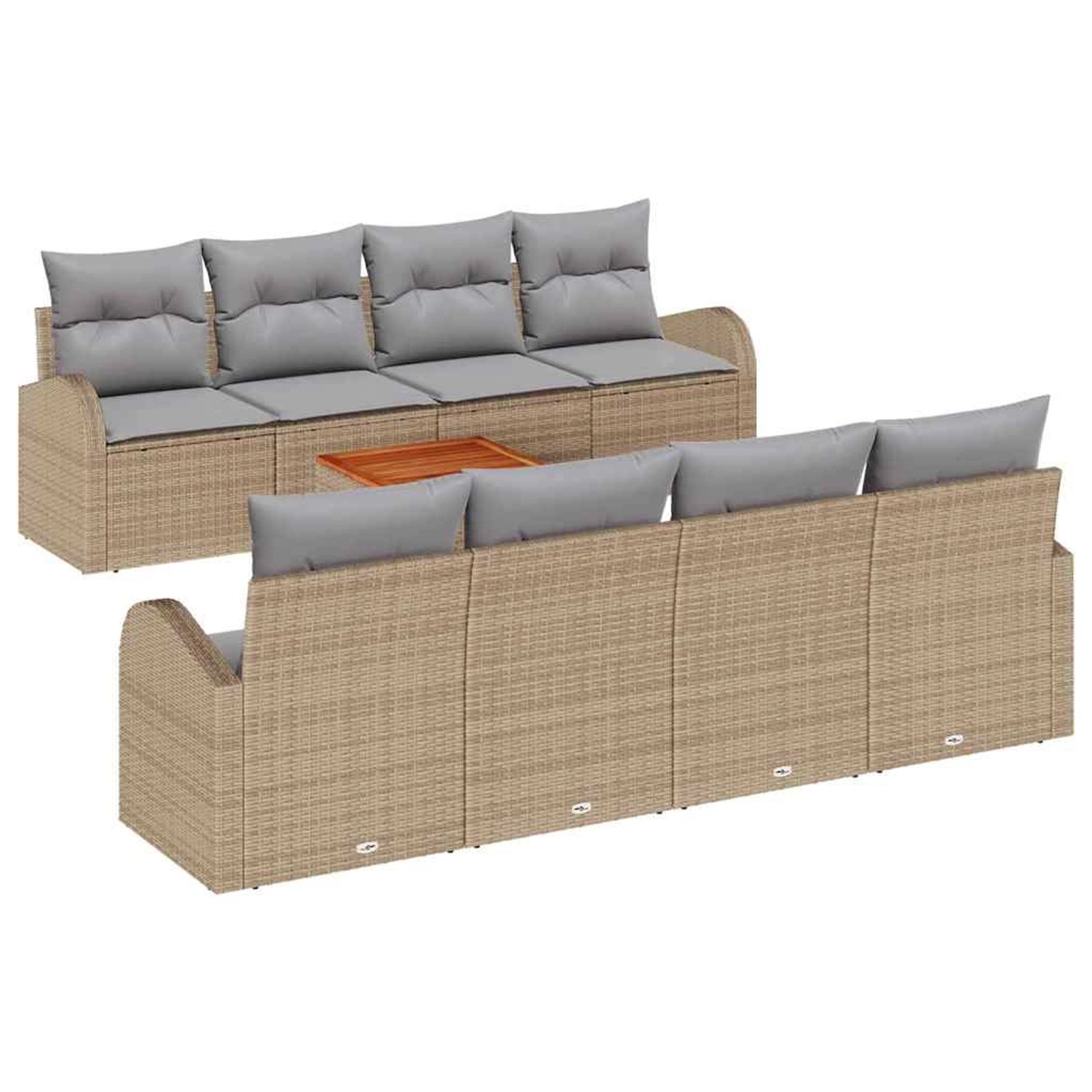 vidaXL Garten-Sofa-Set 9-Tlg Beige Hellgrau 3356222 günstig online kaufen
