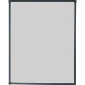 Anthrazitfarbener Insektenschutzrahmen aus Aluminium für Fenster, 100x120 cm.