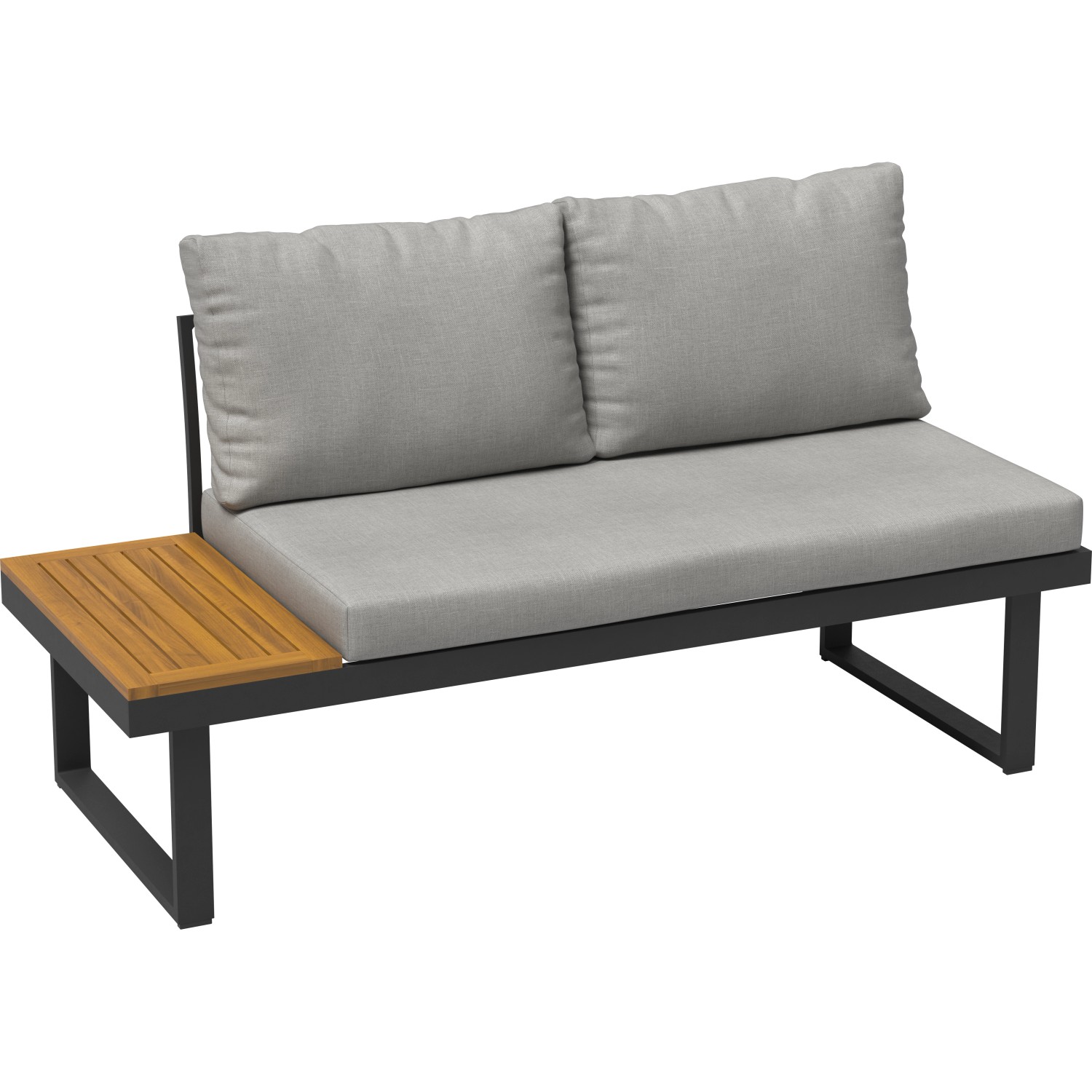LoungeSet Lipson 3teilig aus Akazienholz und Aluminium Grau kaufen